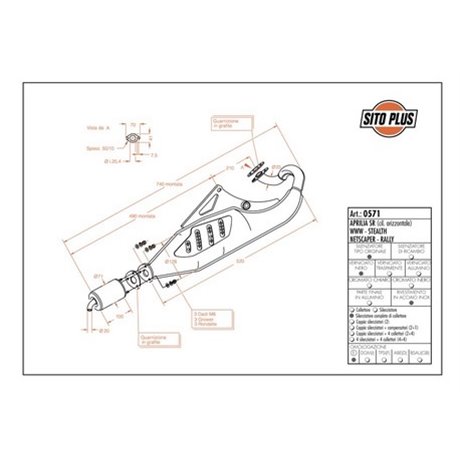 Auspuff LeoVince APRILIA RALLY air/liquid cooled 1995 - 2004 SITOPLUS
