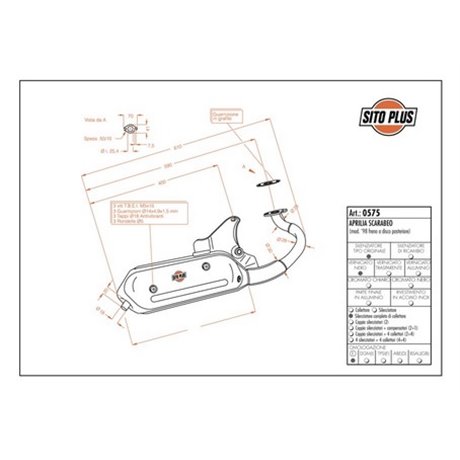 Exhaust LeoVince APRILIA SCARABEO 50 Back disc-brake system 1998 SITOPLUS