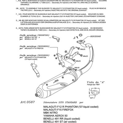 Exhaust LeoVince BENELLI BENELLI 491 RR liquid cooled 2003 SITO