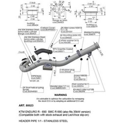 Header Pipes LeoVince GAS GAS ES 700 2022 - 2024 HEADER PIPES