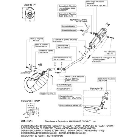 Exhaust LeoVince GILERA GILERA RCR 50 2003 - 2004 X-FIGHT BLACK EDITION