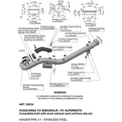 Header Pipes LeoVince HUSQVARNA 701 ENDURO/LR 2021 - 2024 HEADER PIPES