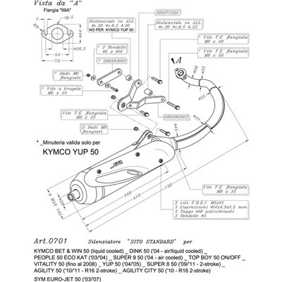Auspuff LeoVince KYMCO YUP 50 2004 - 2005 SITO
