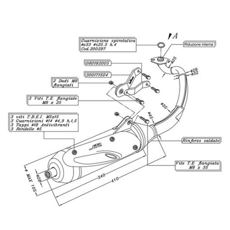 Výfuk LeoVince MBK OVETTO 50 2 stroke 2002 - 2012 SITO