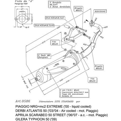 Výfuk LeoVince PIAGGIO TYPHOON 50 2 stroke 2018 - 2020 SITO
