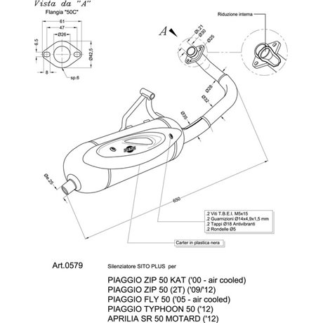 Auspuff LeoVince PIAGGIO ZIP KAT air cooled 2000 SITOPLUS