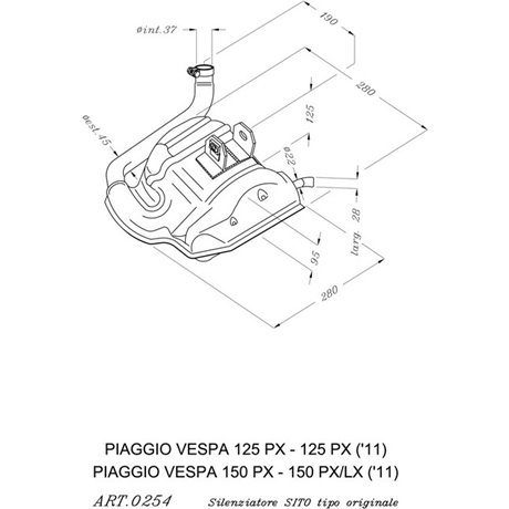 Výfuk LeoVince VESPA 125 PX SITOPLUS