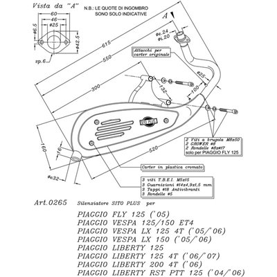 Exhaust LeoVince VESPA 150 ET4 1999 - 2002 SITOPLUS