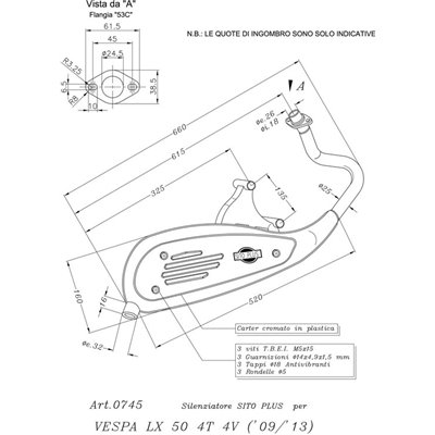 Exhaust LeoVince VESPA LX 50 4T 4 VALVES 2009 - 2014 SITOPLUS
