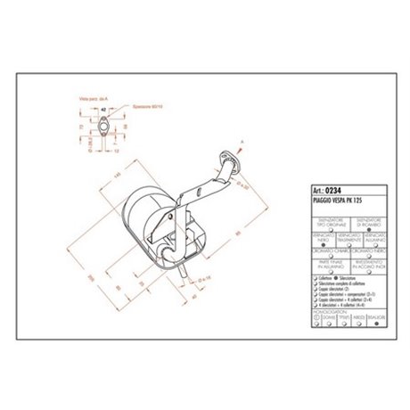 Exhaust LeoVince VESPA PK 125 SITO