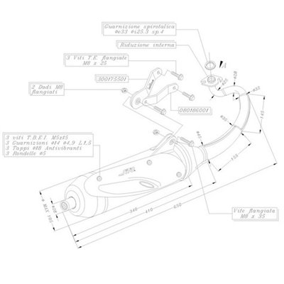 Exhaust LeoVince YAMAHA AEROX 50 KAT liquid cooled 2004 - 2012 SITO