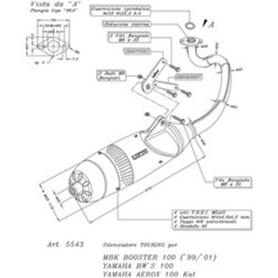 Auspuff LeoVince YAMAHA BW'S 100 1999 - 2001 TOURING