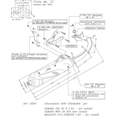 Exhaust LeoVince YAMAHA WHY 50 KAT air cooled 1998 SITO