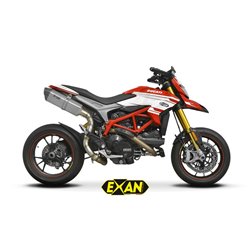 Moto exhaust Exan Oval X-Black Titan Ducati Hypermotard 821 2013 - 2016 high position 