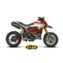 Moto exhaust Exan Oval X-Black Black Inox Ducati Hypermotard 821 2013 - 2016 high position 