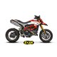 Moto exhaust Exan Oval X-Black Inox Ducati Hypermotard 821 2013 - 2016 high position 