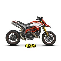Moto exhaust Exan X-GP Titan Ducati Hypermotard 821 2013 - 2016 high position 
