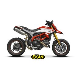Moto exhaust Exan Carbon Cap Inox Ducati Hypermotard 821 2013 - 2016 high position 