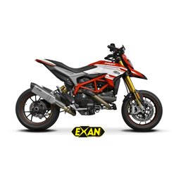 Moto exhaust Exan Oval X-Black Titan Ducati Hypermotard 821 2013 - 2016 low position 