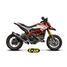 Moto Auspuff Exan Carbon Cap Black Inox Ducati Hypermotard 821 2013 - 2016 niedrige position 