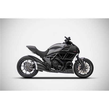 Zard BLACK SS E3 SLIP-ON AND CARBON END CAP DUCATI DIAVEL 11 - 18