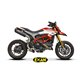 Moto Auspuff Exan Carbon Cap Black Inox Ducati Hypermotard 939 2016 - 2019 hohe Position 