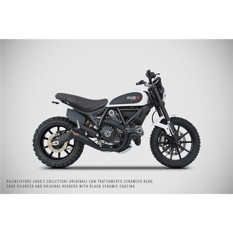 Zard ZUMA-BLACK SS E3 SLIP-ON AND BRONZED END CAP&LOGO DUCATI SCRAMBLER 800 15 - 16