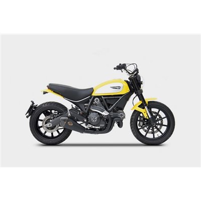 Zard BLACK SS E4 SLIP-ON AND CARBON END CAP DUCATI SCRAMBLER 800 17 - 19