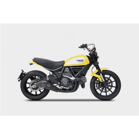 Zard BLACK SS E4 SLIP-ON AND CARBON END CAP DUCATI SCRAMBLER 800 17 - 19