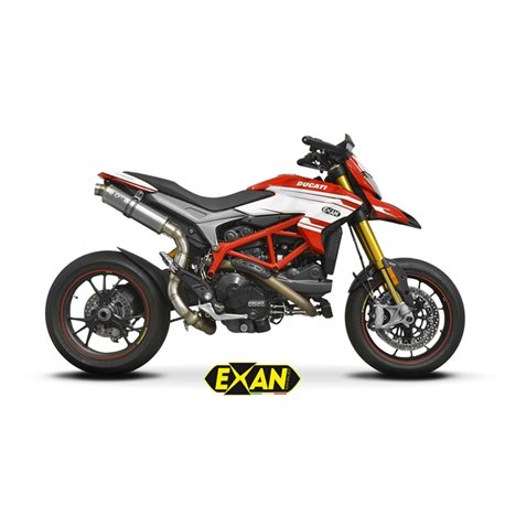 Moto Auspuff Exan X-GP Inox Ducati Hypermotard 939 2016 - 2019 hohe Position 