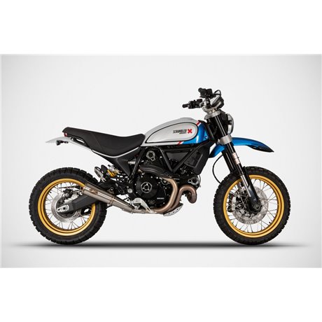 Zard ZUMA-BLACK SS E5 SLIP-ON AND BRONZED END CAP&LOGO DUCATI SCRAMBLER DESERT SLED 21 - 22