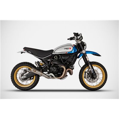 Zard ZUMA-SS E5 SLIP-ON AND SILVER END CAP&LOGO DUCATI SCRAMBLER DESERT SLED 21 - 22