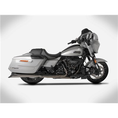 Zard BLACK CHROMED STAINLESS STEEL RACING SLIP-ONS AND BLACK ALU END CAPS HARLEY DAVIDSON CVO 23