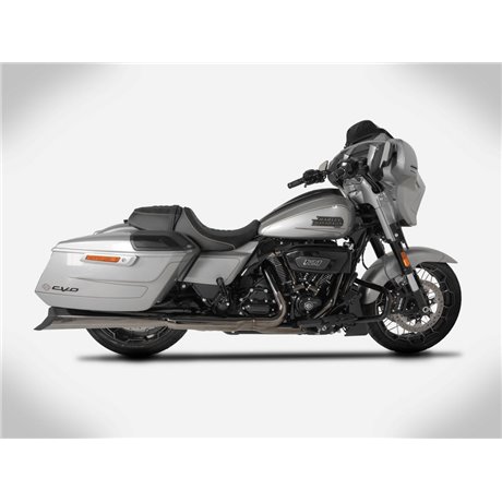 Zard BLACK CHROMED STAINLESS STEEL RACING SLIP-ONS AND BLACK ALU END CAPS HARLEY DAVIDSON CVO 23