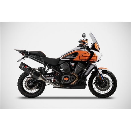 Zard BLACK SS RACING SLIP-ON AND CARBON END CAP HARLEY DAVIDSON PAN AMERICA 1250 20 - 23