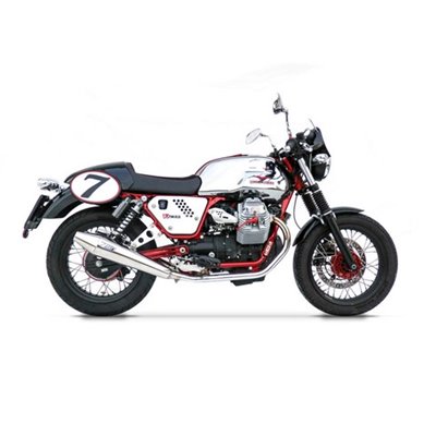 Zard CONICAL-POLISHED SS RACING SLIP-ONS MOTO GUZZI V7 CAFE RACER 09 - 12