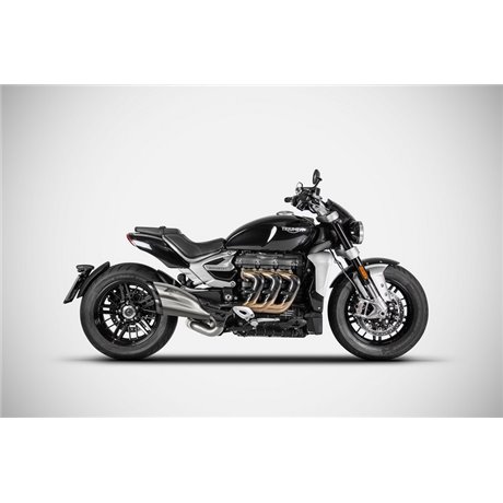 Zard SS E5 SLIP-ON AND CARBON END CAP TRIUMPH ROCKET III 21 - 23