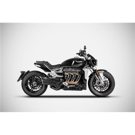 Zard BLACK SS E5 SLIP-ON AND CARBON END CAP TRIUMPH ROCKET III 21 - 23