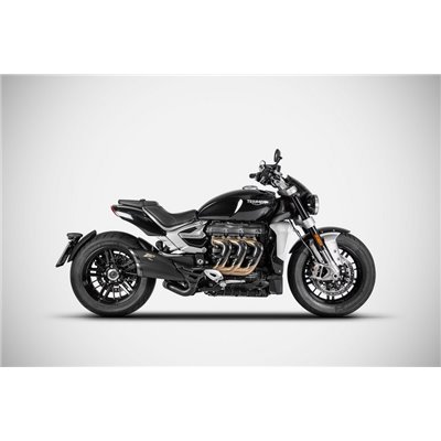 Zard BLACK SS RACING SLIP-ON AND CARBON END CAP TRIUMPH ROCKET III 21 - 23