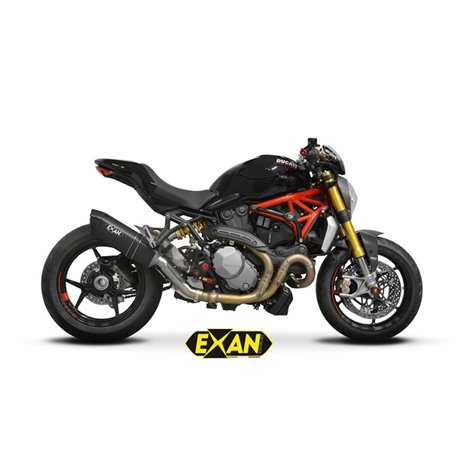 Moto Auspuff Exan Oval X-Black Carbon Ducati Monster 1200 / S / R 2017 - 2020  
