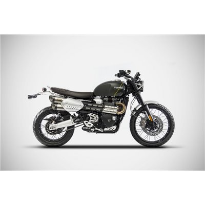 Zard BLACK SS RACING SLIP-ONS AND CARBON END CAP TRIUMPH SCRAMBLER 1200 21 - 23