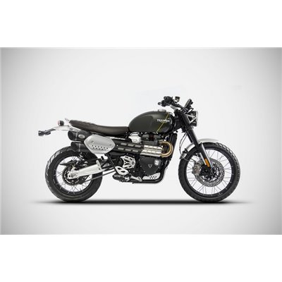 Zard BLACK SS RACING SLIP-ONS AND CARBON END CAP TRIUMPH SCRAMBLER 1200 19 - 20
