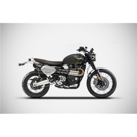 Zard BLACK SS RACING SLIP-ONS AND CARBON END CAP TRIUMPH SCRAMBLER 1200 19 - 20