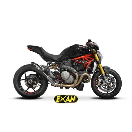 Moto Auspuff Exan X-Black EVO Black Inox Ducati Monster 1200 / S / R 2017 - 2020  