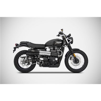 Zard SIX DAYS-BLACK SS RACING SLIP-ONS TRIUMPH STREET SCRAMBLER /SCRAMBLER 900 17 - 23