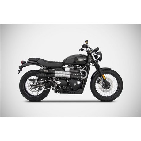 Zard SIX DAYS-BLACK SS RACING SLIP-ONS TRIUMPH STREET SCRAMBLER /SCRAMBLER 900 17 - 23