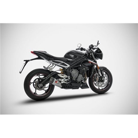 Zard SHORT-SS E4 SLIP-ON KIT AND CARBON END CAP TRIUMPH STREET TRIPLE 765 17 - 19