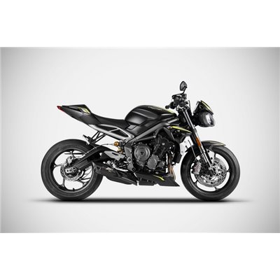 Zard BLACK TITANIUM E5 SLIP-ON KIT AND CARBON END CAP TRIUMPH STREET TRIPLE 765 20 - 22