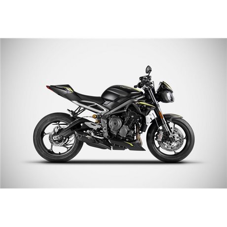 Zard BLACK TITANIUM E5 SLIP-ON KIT AND CARBON END CAP TRIUMPH STREET TRIPLE 765 20 - 22