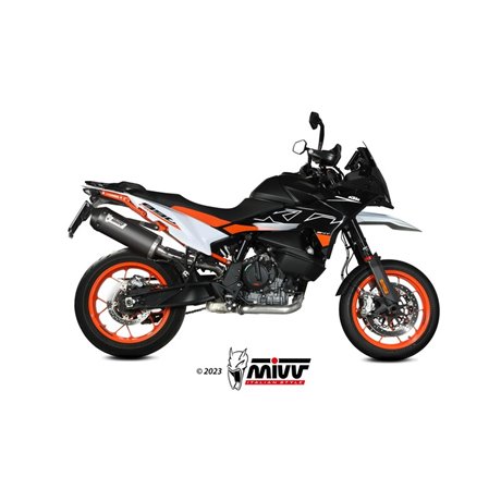 Moto výfuk MIVV OVAL BLACK with carbon cap KTM 890 SMT 2023  -  2023